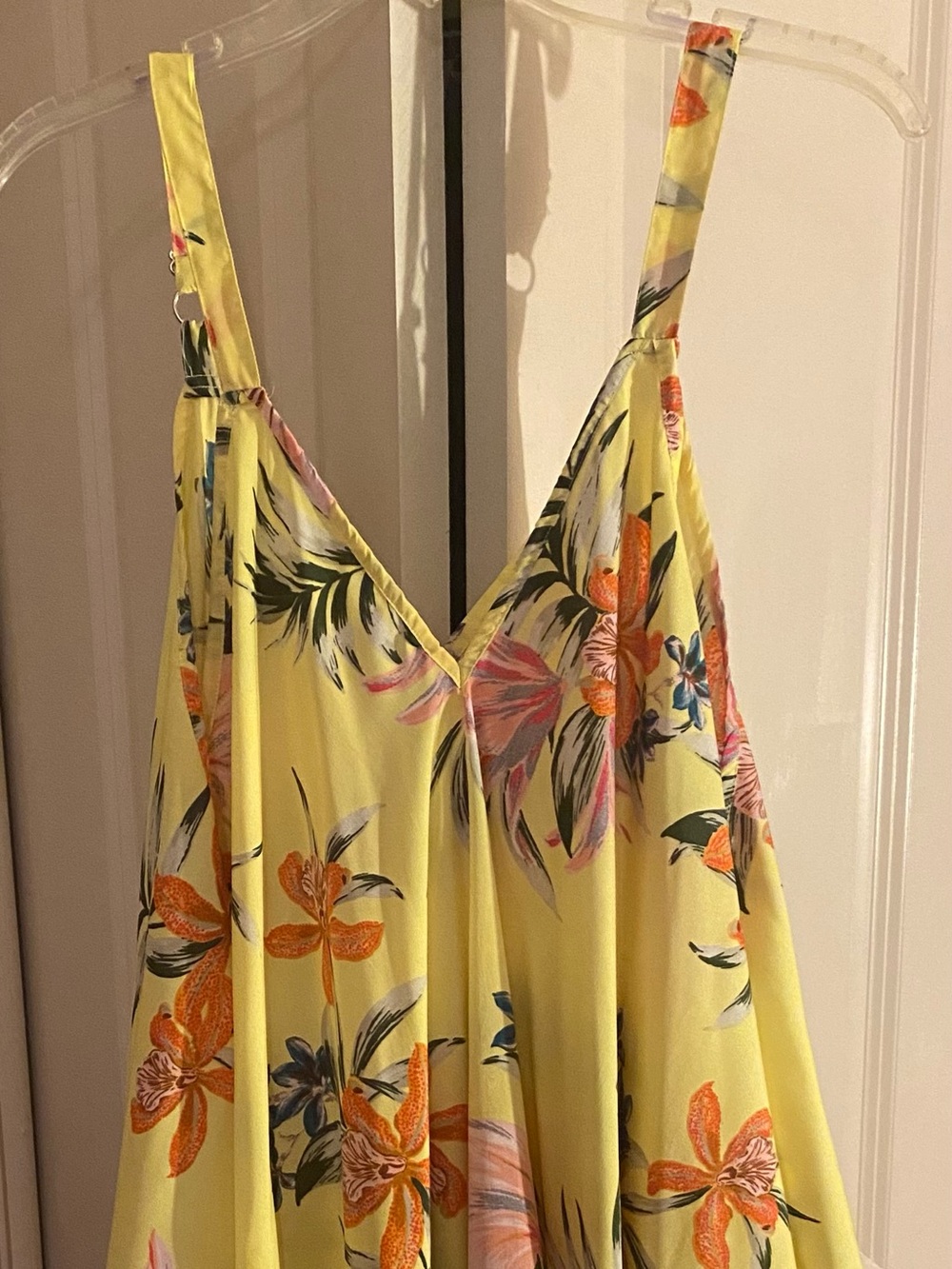 GG Collection Yellow Floral V-Neck Tunic Top
